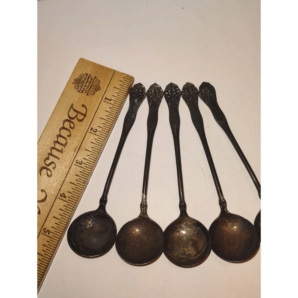 Antique W.R. Victorian Silverplate Salt Spoons Set of 5 William Rogers Jan 27 99